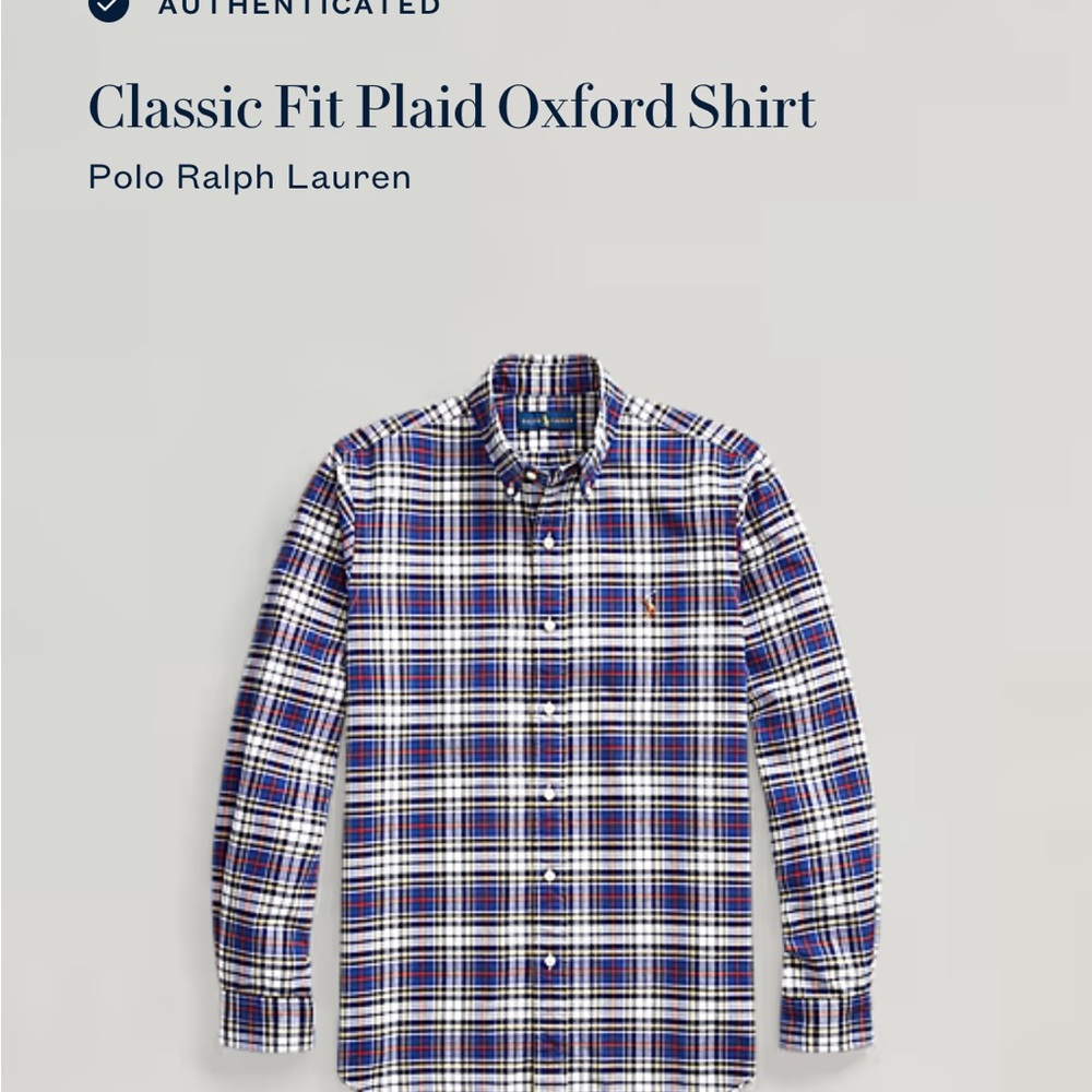 Ralph Lauren Blue and White Casual Button Down Shirt